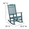 Flash Furniture Winston All-Weather Rocking Chair in Teal Faux Wood JJ-C14703-TL-GG